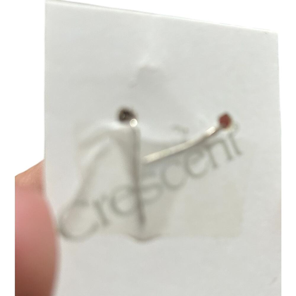 Silver Tone Pierced Earrings with Blue and White Stripe and Solid Blue Beads - Picture 3 of 3